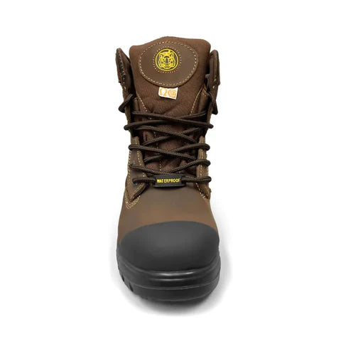 BOTTES DE TRAVAIL FEMME TIGER SAFETY 8" IMPERMÉABLES AVEC EMBOUT EN ACIER – 888-C MARRON | TG0509889