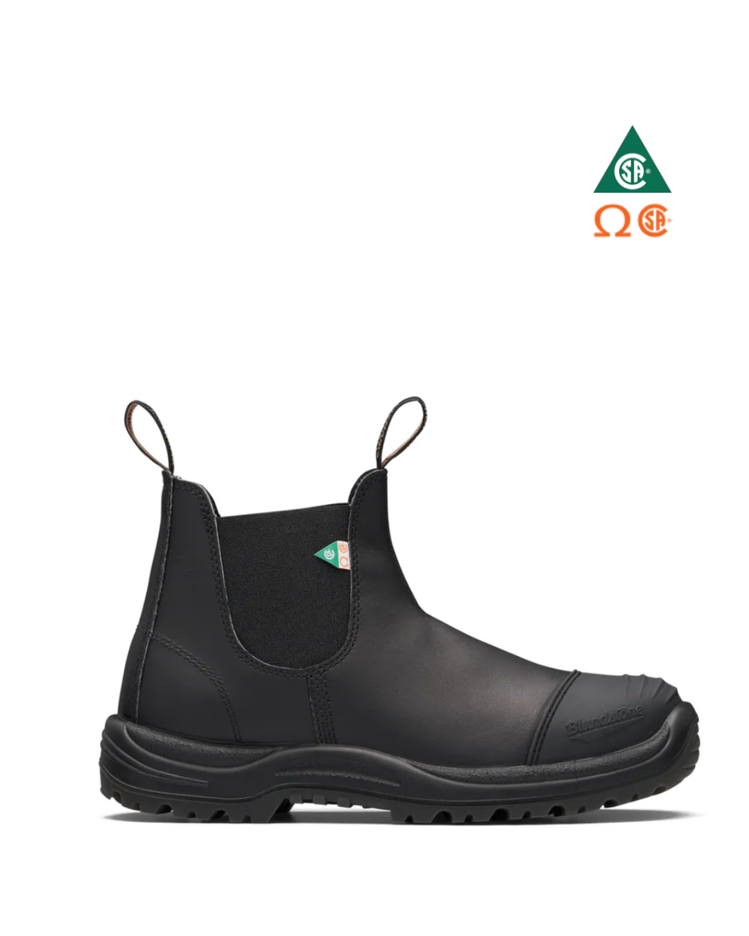 BOTTE DE TRAVAIL ET DE SÉCURITÉ BLUNDSTONE 6" POUR HOMMES, NOIRE AVEC EMBOUT PROTECTEUR EN CAOUTCHOUC – BL0206168