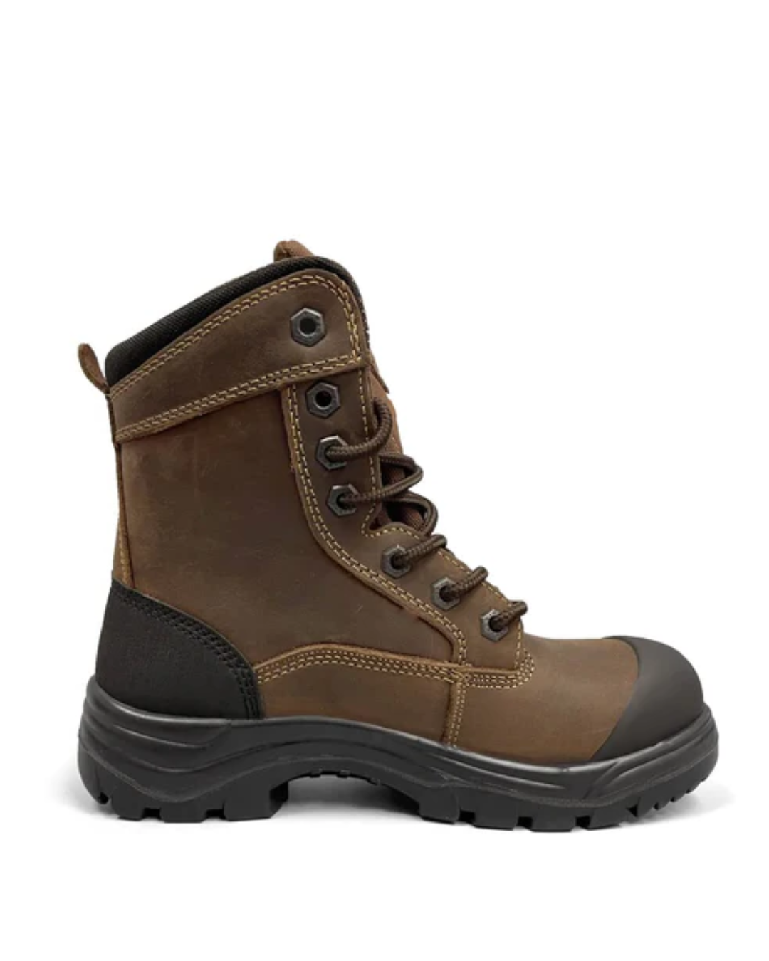 BOTTES DE TRAVAIL FEMME TIGER SAFETY 8" IMPERMÉABLES AVEC EMBOUT EN ACIER – 888-C MARRON | TG0509889