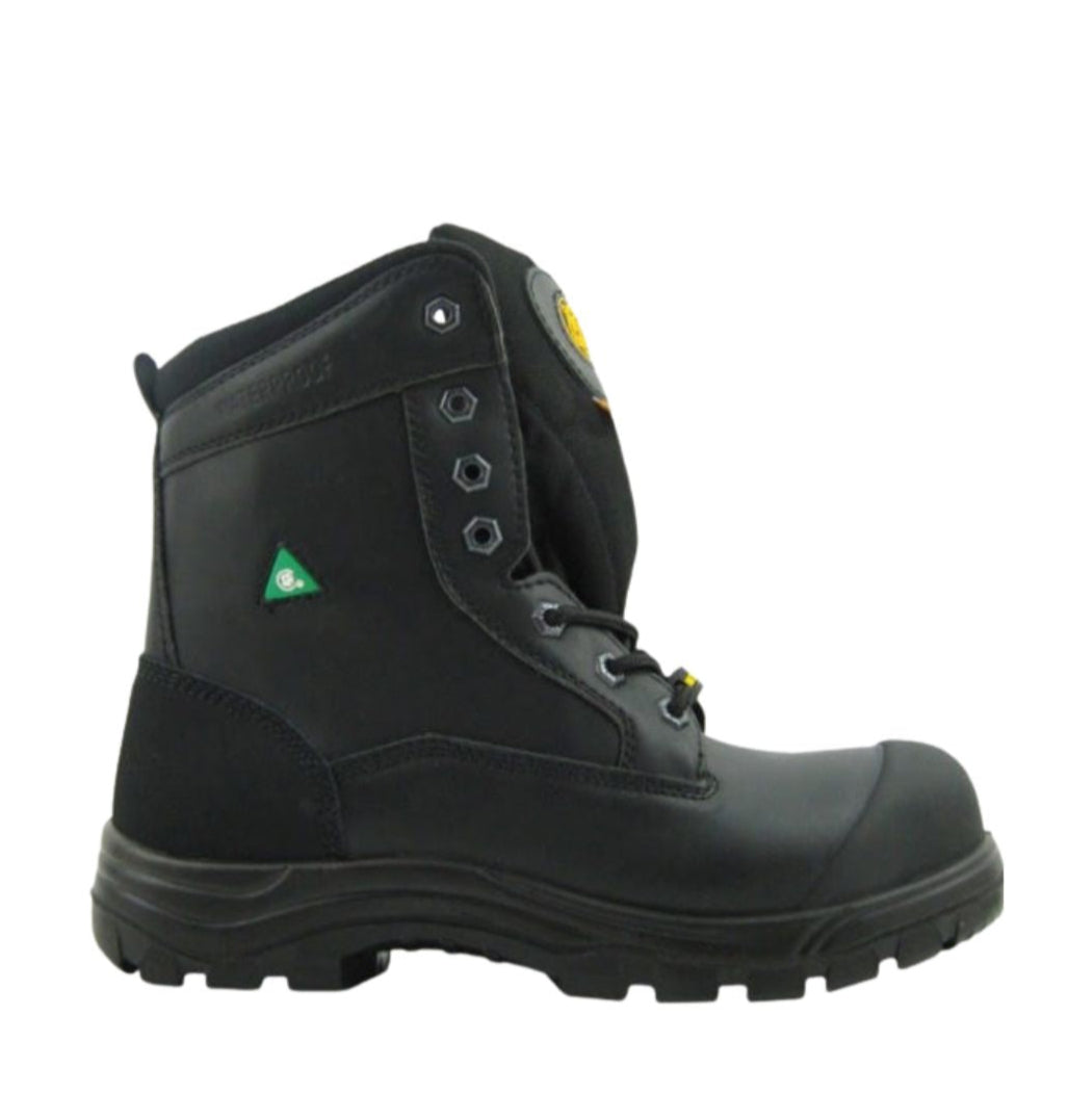 TIGER 8″ WATERPROOF LEATHER SAFETY WORK BOOTS BLACK 7888-B | TG0209889