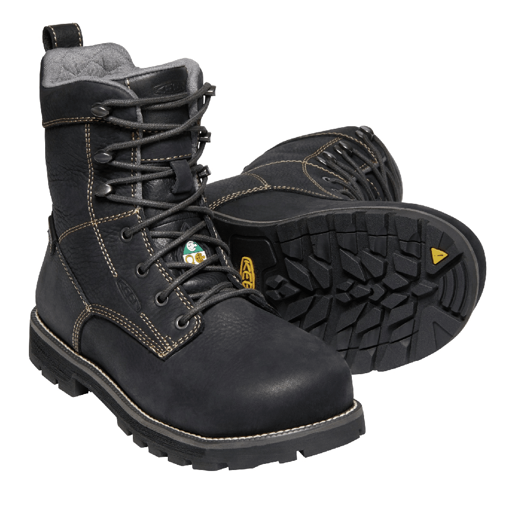 KEEN SEATTLE 8″ WOMEN’S WORK BOOTS BLACK/STEEL GREY –1022170 | KN0509170