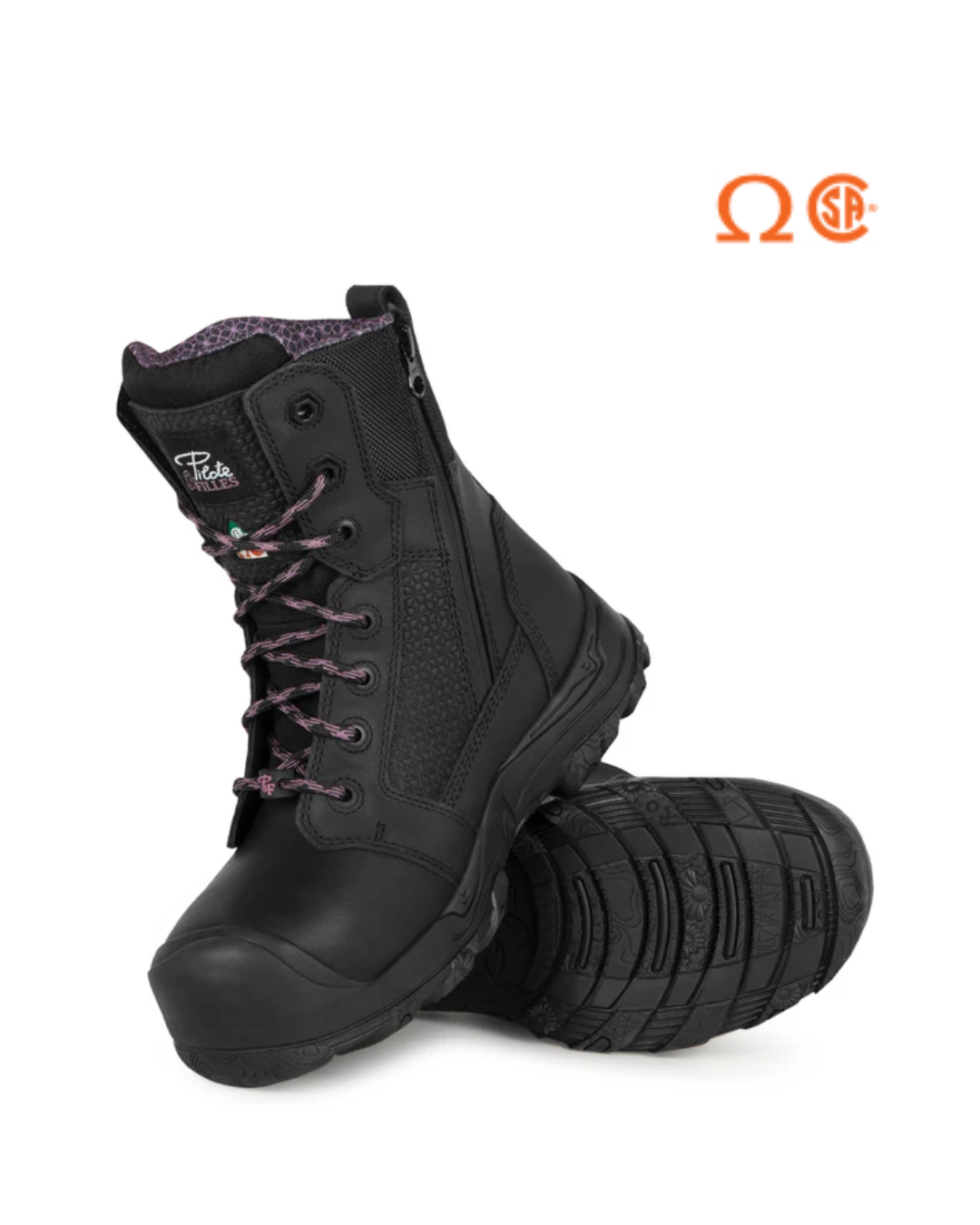 PILOTE & FILLES WOMEN'S 8″ WORK BOOTS WITH WATERPROOF LEATHER, METAL-FREE – PF6003 | NT0509003
