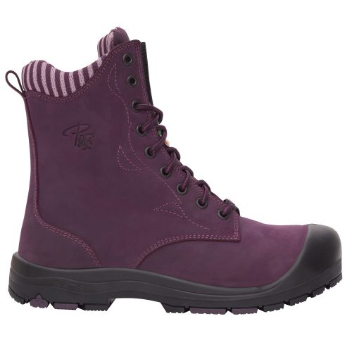 PILOTES & FILLES BOTTES DE TRAVAIL POUR FEMMES 8″ AVEC FERMETURE ÉCLAIR – MAUVE – PF358 | NT0509358