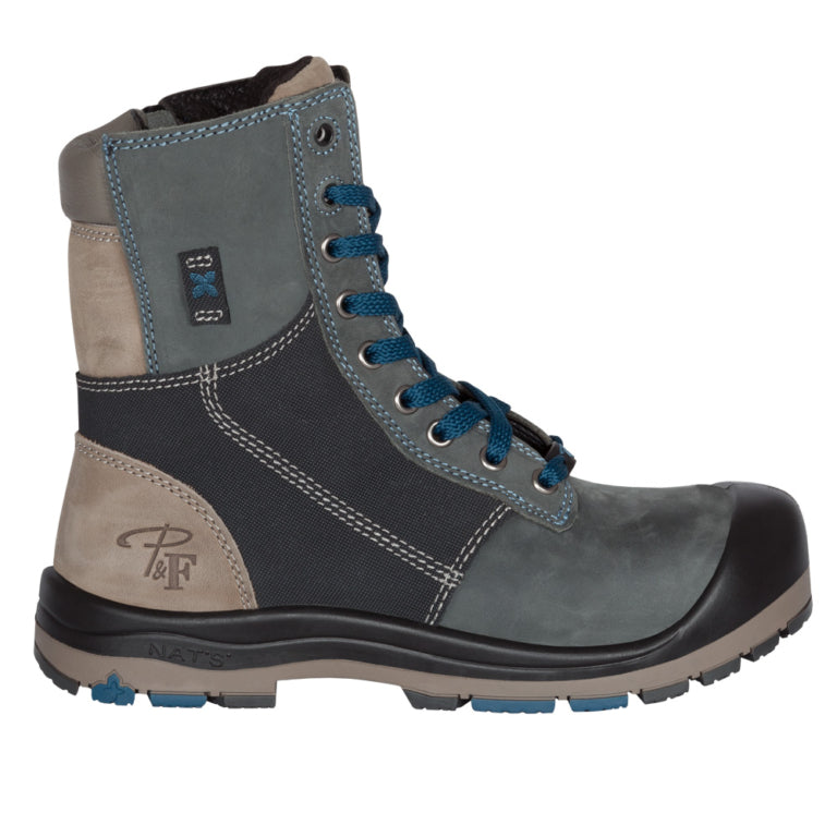 PILOTES & FILLES BOTTES DE TRAVAIL POUR FEMMES 8″ AVEC FERMETURE ÉCLAIR BLEU – PF368 | NT0509367