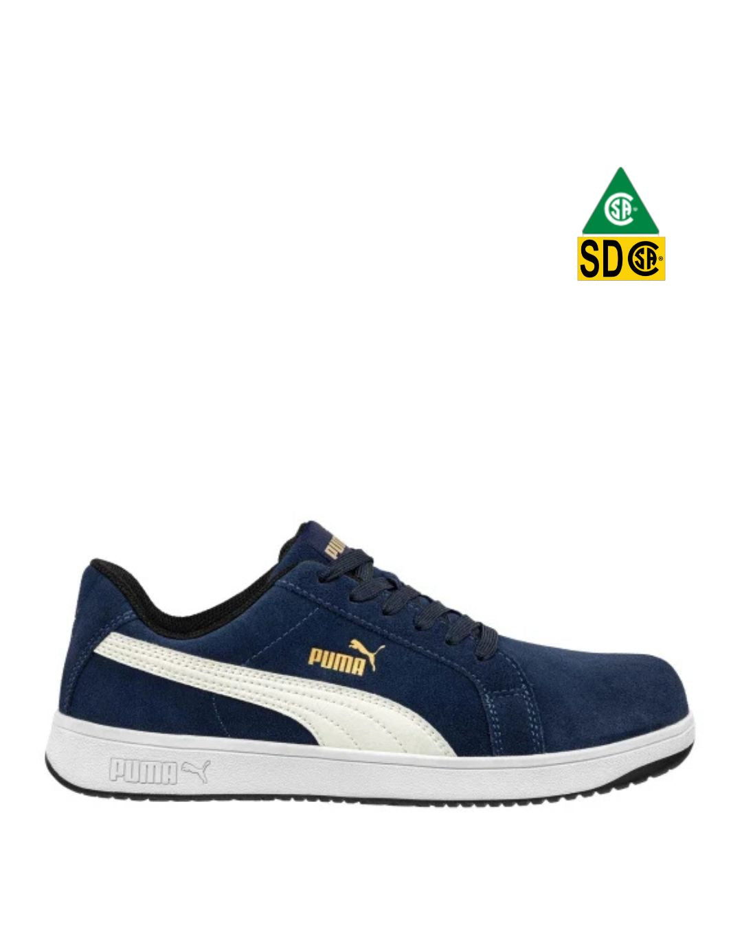CHAUSSURES DE SÉCURITÉ BASSES PUMA SAFETY ICONIC SUEDE BLEU MARINE, ASTM EH SR | 640023 - PM0202273