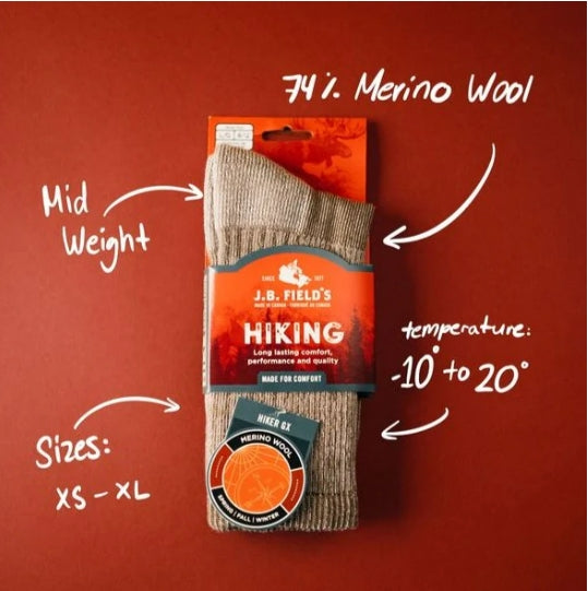 CHAUSSETTES HIKING « HIKER GX » 74 % LAINE MÉRINOS DE JB FIELD'S - GC0780761B