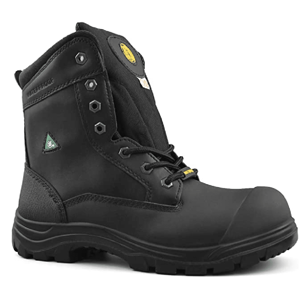 TIGER 8″ WATERPROOF LEATHER SAFETY WORK BOOTS BLACK 7888-B | TG0209889