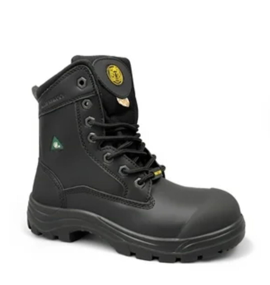 TIGER 8″ WATERPROOF LEATHER SAFETY WORK BOOTS BLACK 7888-B | TG0209889