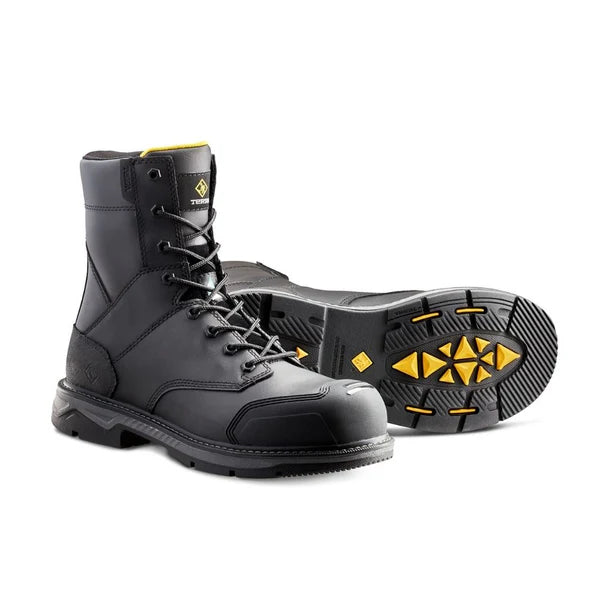 Terra Patton Unisex 8" Steel Toe Work Safety CSA Boot Black - TR0209105
