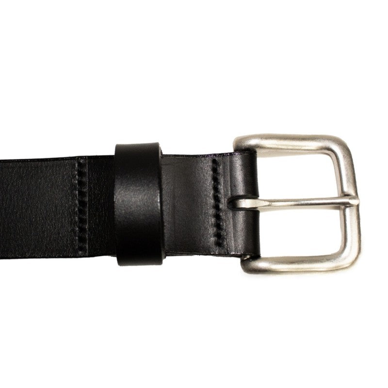 J. AUDET HIGH QUALITY LEATHER BELT - FINISHED WITH STITCHING BLACK | JA200 - AU0968200