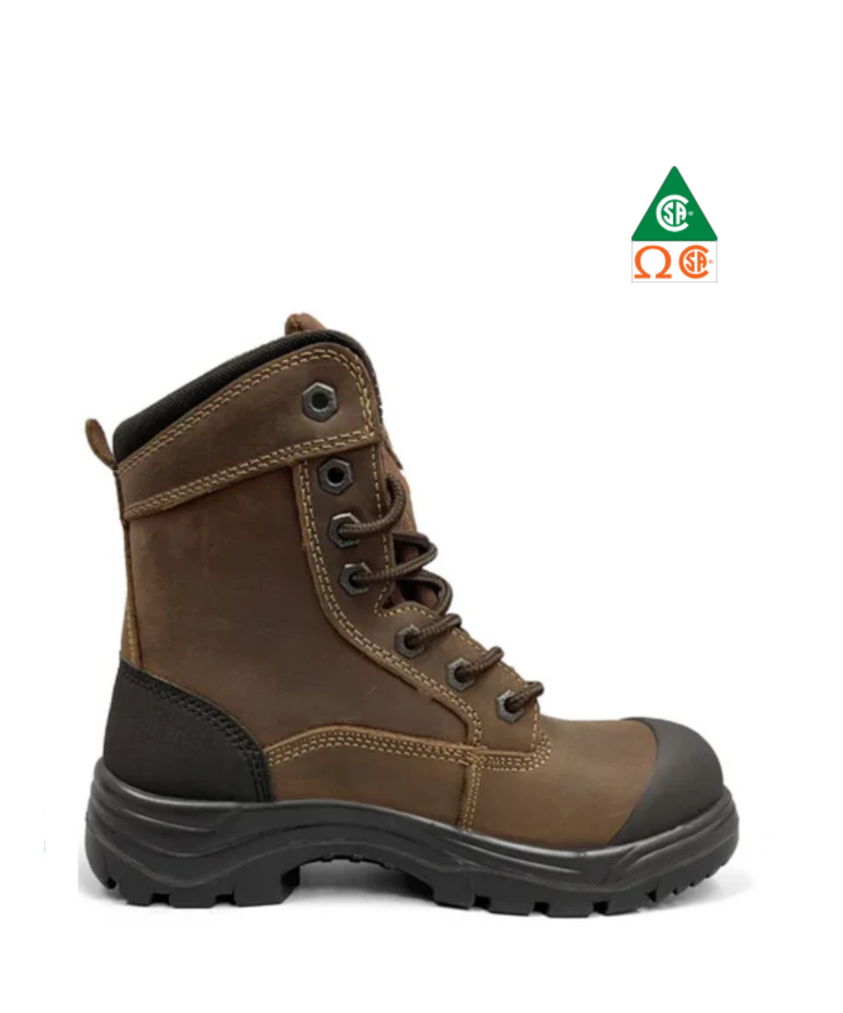 BOTTES DE TRAVAIL FEMME TIGER SAFETY 8" IMPERMÉABLES AVEC EMBOUT EN ACIER – 888-C MARRON | TG0509889