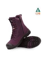 PILOTES & FILLES 8'' WORK BOOTS WITH ZIPPER FOR WOMEN – PURPLE – PF358 | NT0509358
