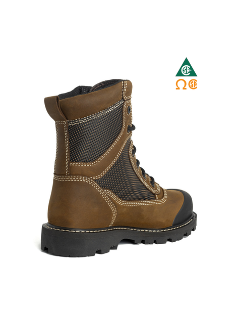 ROYER 8" WORK BOOTS METAL-FREE BROWN WITH PARESHOK™ BUMPER TOE – 8620FLX | RY0209620 Collin's Safety