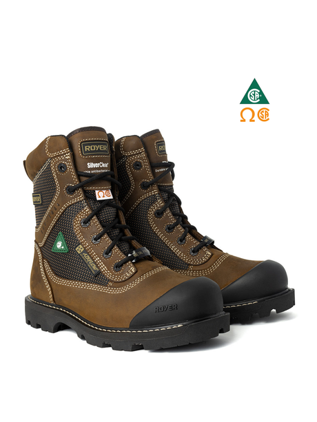 ROYER 8" WORK BOOTS METAL-FREE BROWN WITH PARESHOK™ BUMPER TOE – 8620FLX | RY0209620 Collin's Safety