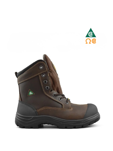 TIGER 8″ WATERPROOF LEATHER SAFETY WORK BOOTS BROWN  – 7888-C | TG0209888 Collin's Safety