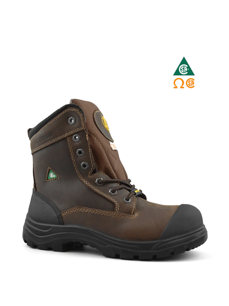 TIGER 8″ WATERPROOF LEATHER SAFETY WORK BOOTS BROWN  – 7888-C | TG0209888 Collin's Safety
