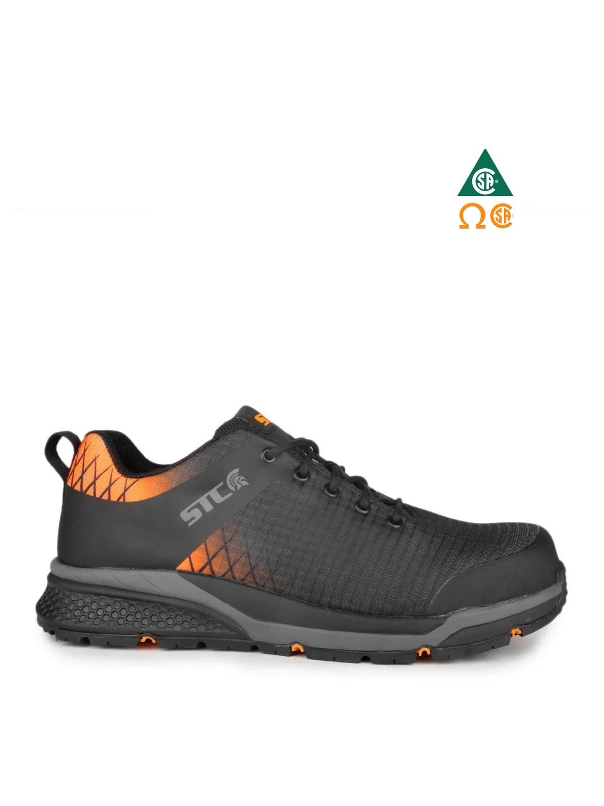 STC TRAINER ATHLETIC WORK SHOES METAL-FREE  BLACK & ORANGE – S29029-11 | PD0202029 Collins Safety