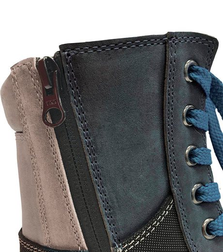 PILOTE & FILLES WOMEN'S 8″ LEATHER WORK BOOTS WITH STEEL TOE – PF368 BLUE | NT0509367